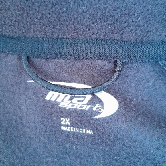 - Mta Sports Plush Micro Fleece Zip Up Mock Neck Jacket with Thumb holes 2X - Picture 9 of 15